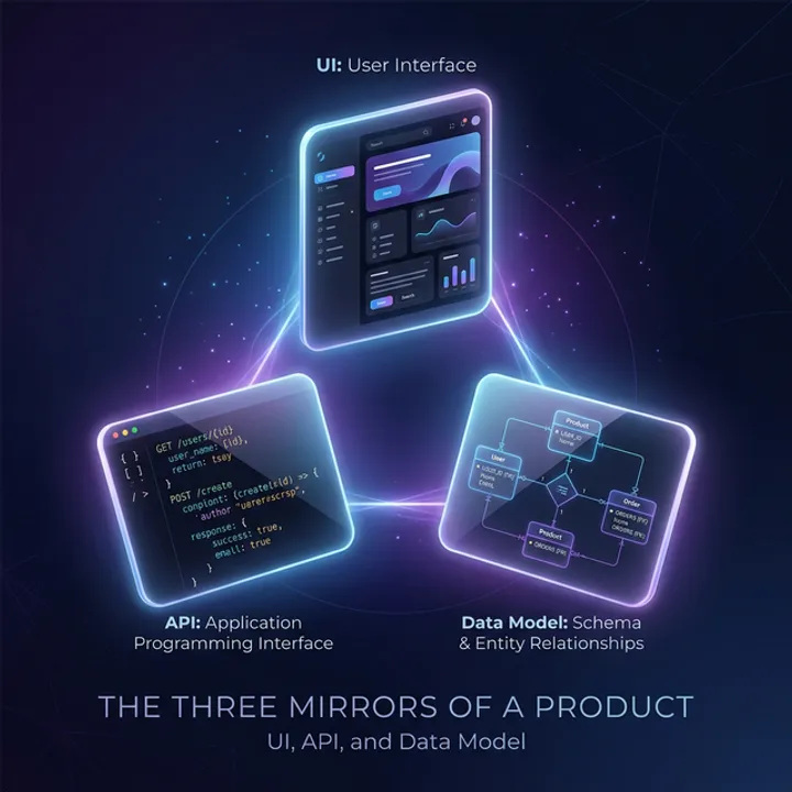 The Three Mirrors of a Product: UI, API, and Data Model
