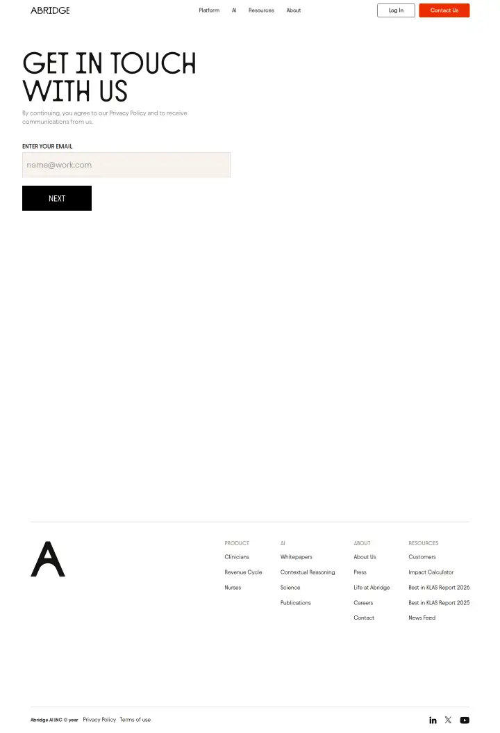 Abridge contact, captured Jul 22, 2026