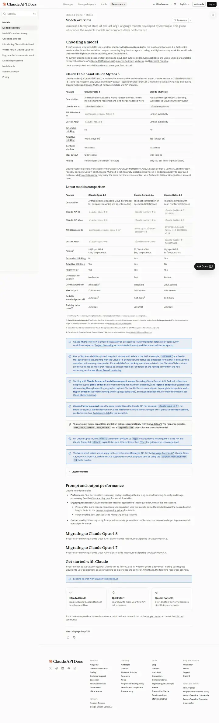 Anthropic models-docs, captured Jun 15, 2026