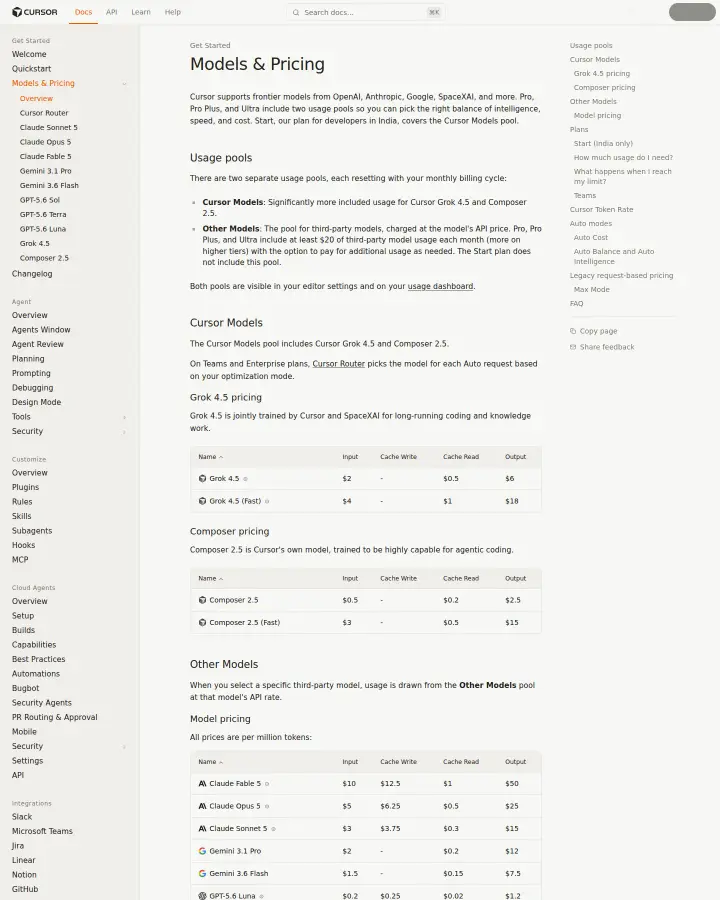 Cursor (Anysphere) docs-pricing, captured Aug 11, 2026