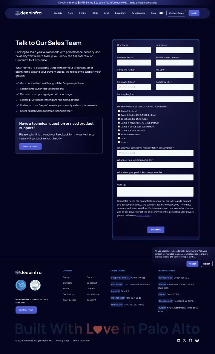 DeepInfra enterprise, captured Jun 30, 2026