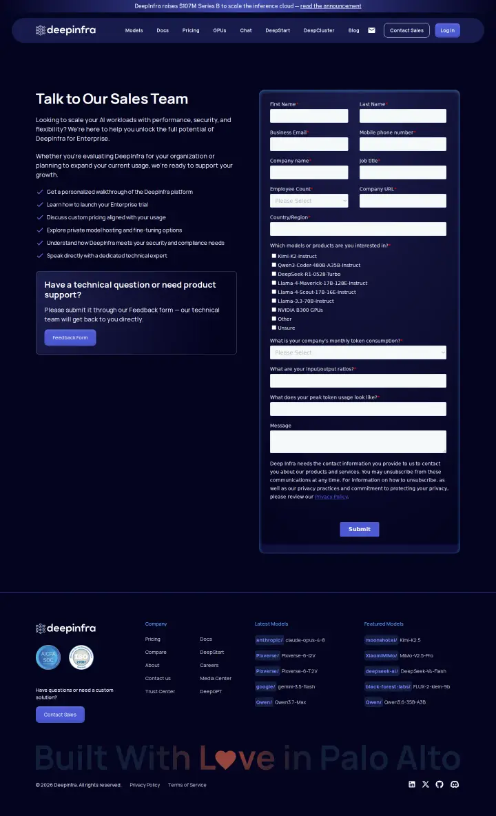 DeepInfra enterprise, captured Jun 2, 2026