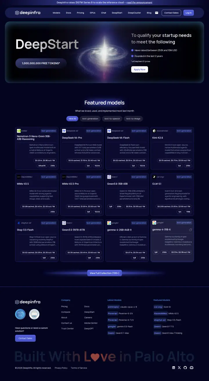 DeepInfra startup-credits, captured Jun 2, 2026