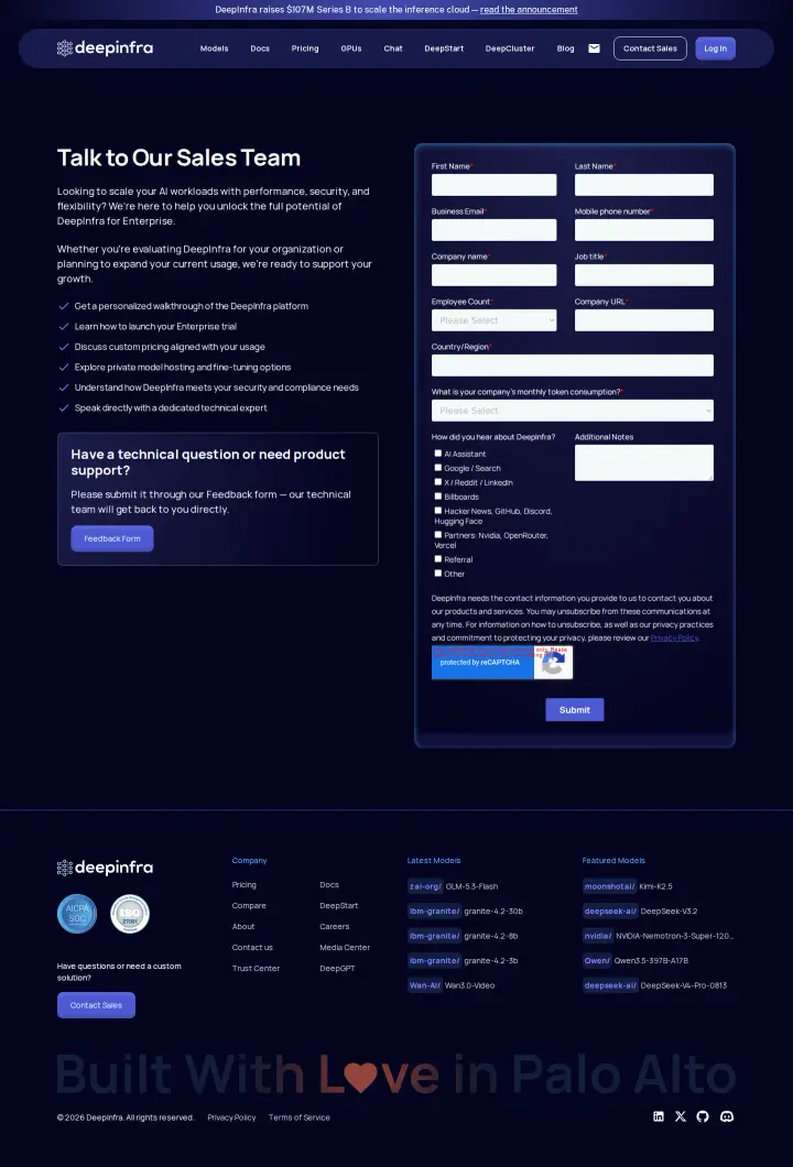 DeepInfra enterprise, captured Aug 28, 2026
