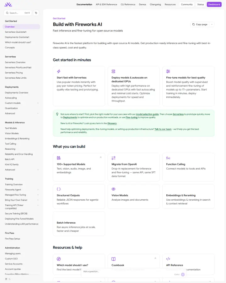 Fireworks AI docs, captured May 29, 2026