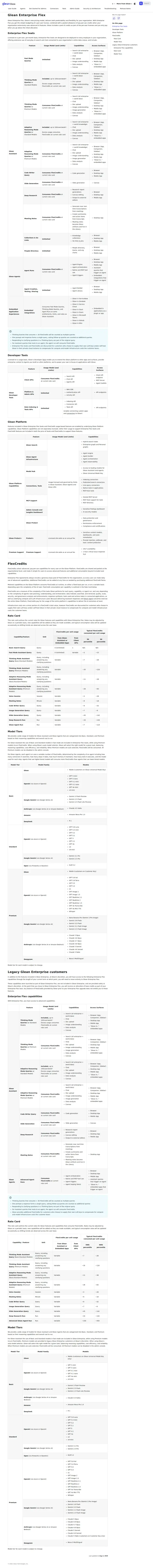 Glean enterprise-flex-docs, captured Aug 11, 2026
