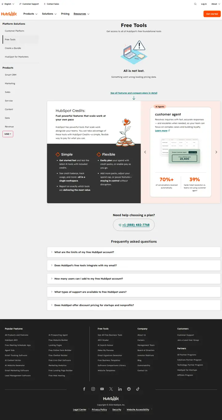 HubSpot hubspot-crm-pricing-marketing, captured Jul 30, 2026