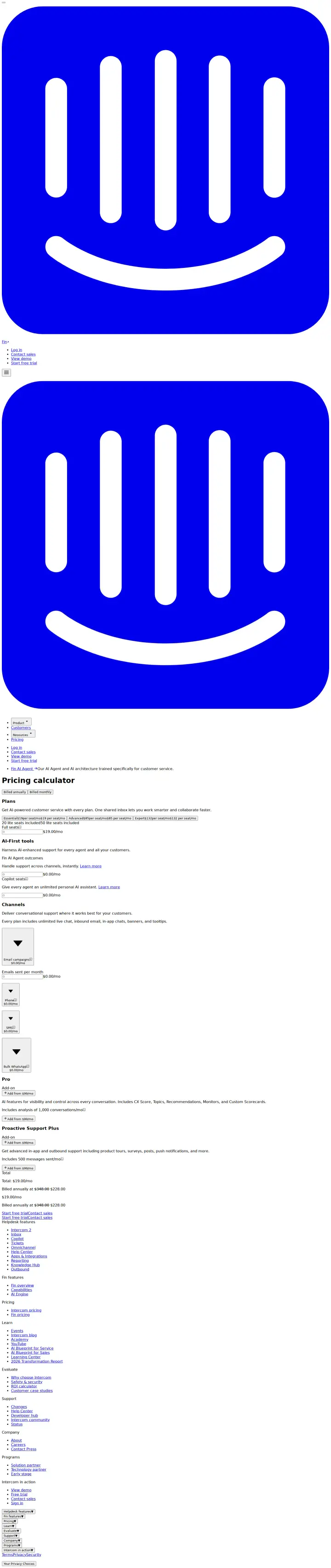 Intercom calculator, captured Jun 24, 2026