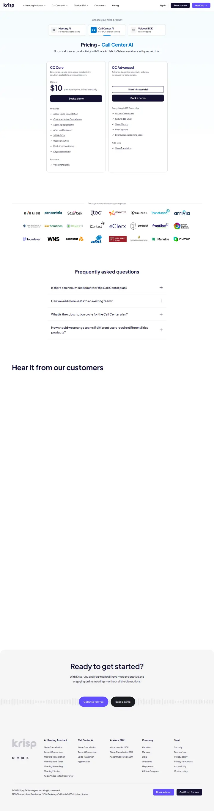 Krisp main-call-center-ai, captured Jun 4, 2026