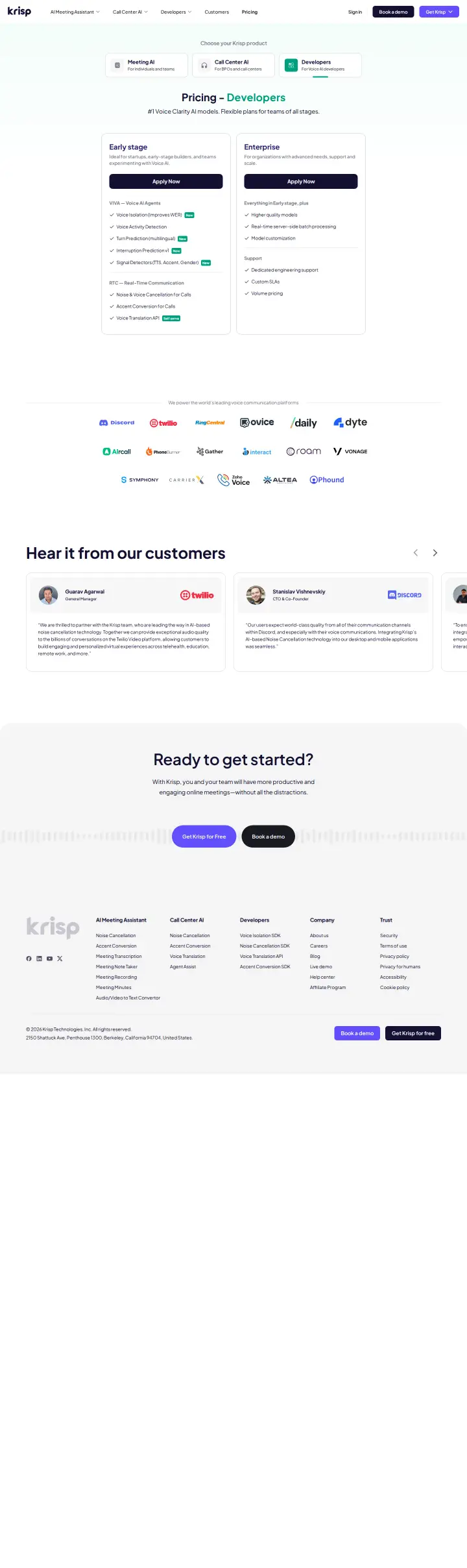 Krisp main-voice-ai-sdk, captured Jul 29, 2026