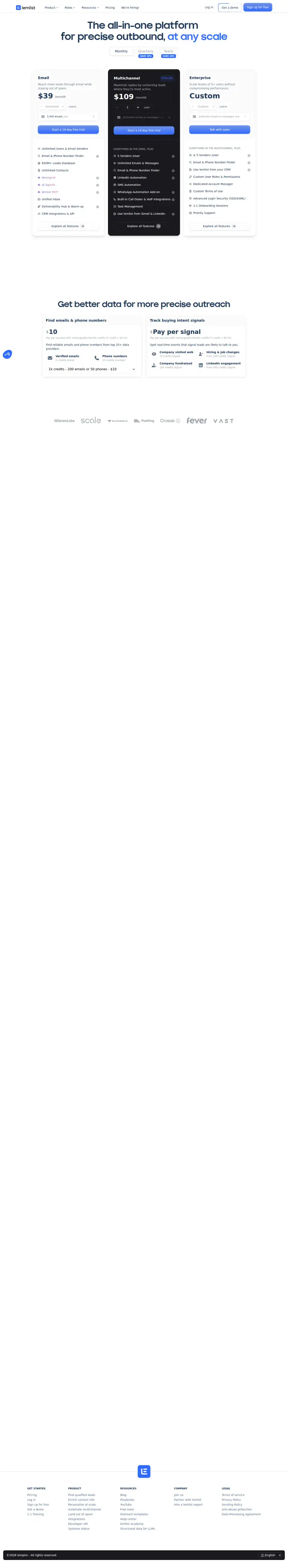 lemlist main-monthly, captured Jun 4, 2026