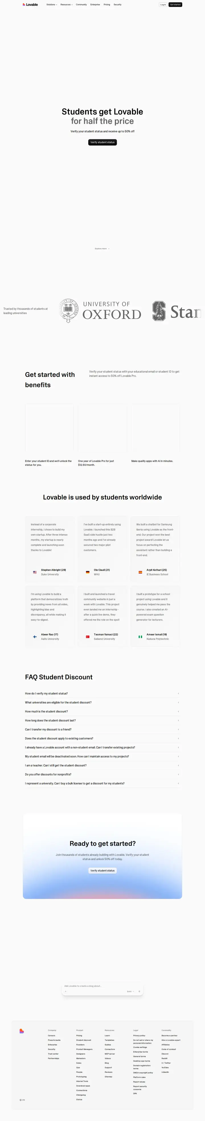 Lovable students, captured Jul 21, 2026