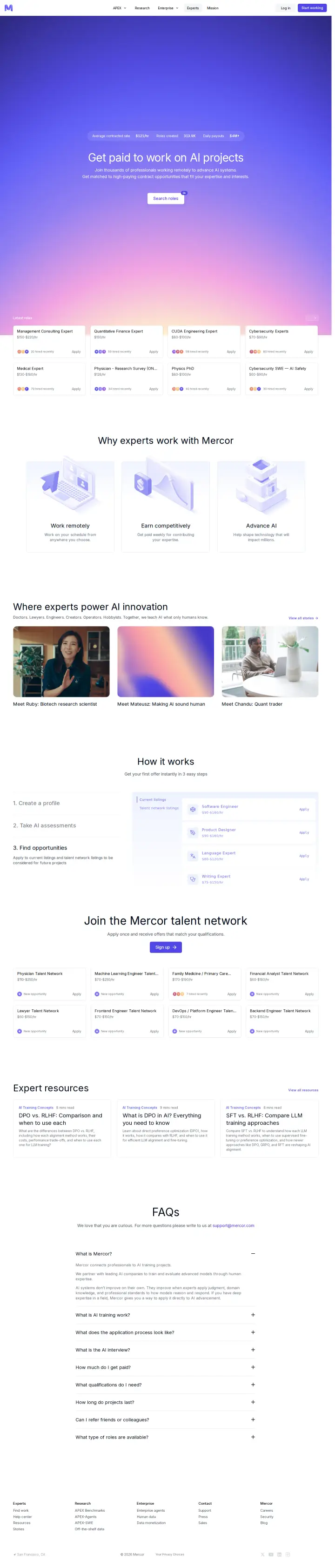 Mercor main, captured Jul 21, 2026