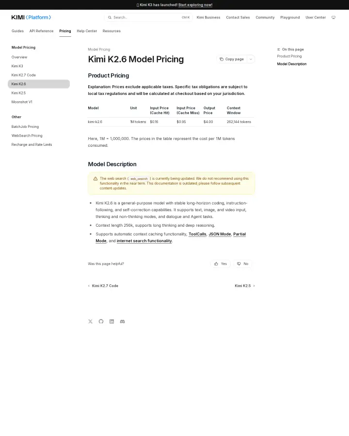Moonshot AI api-pricing-k26, captured Aug 4, 2026