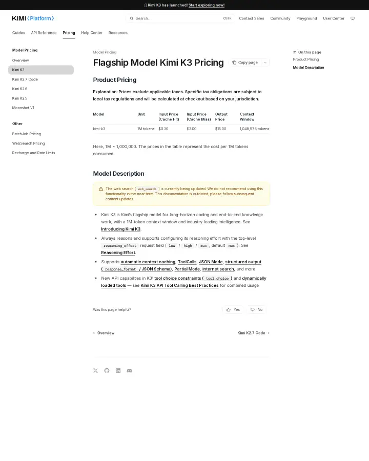 Moonshot AI api-pricing-k3, captured Jul 30, 2026