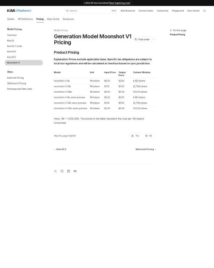 Moonshot AI api-pricing-v1, captured Aug 4, 2026