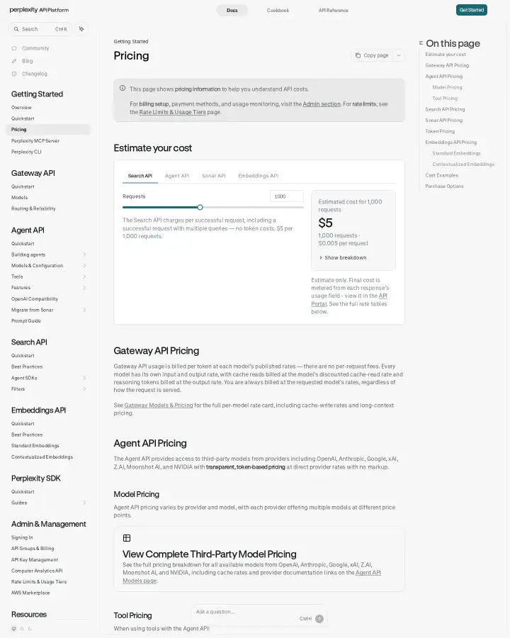 Perplexity AI api-pricing-token-pricing, captured Aug 5, 2026