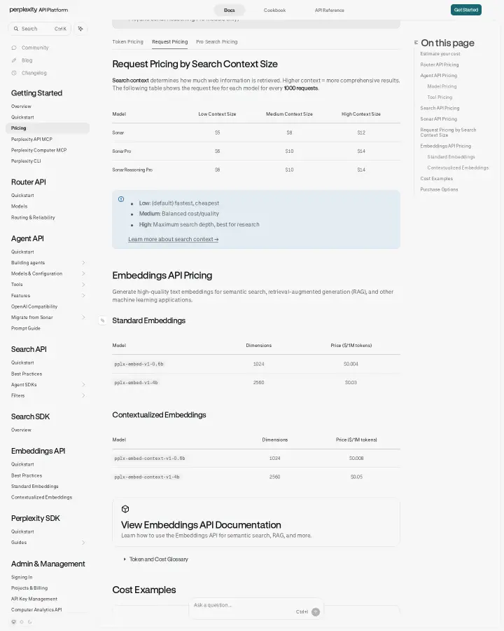 Perplexity AI api-pricing-request-pricing, captured Aug 25, 2026