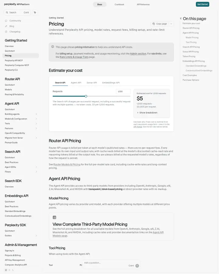 Perplexity AI api-pricing-token-pricing, captured Aug 25, 2026