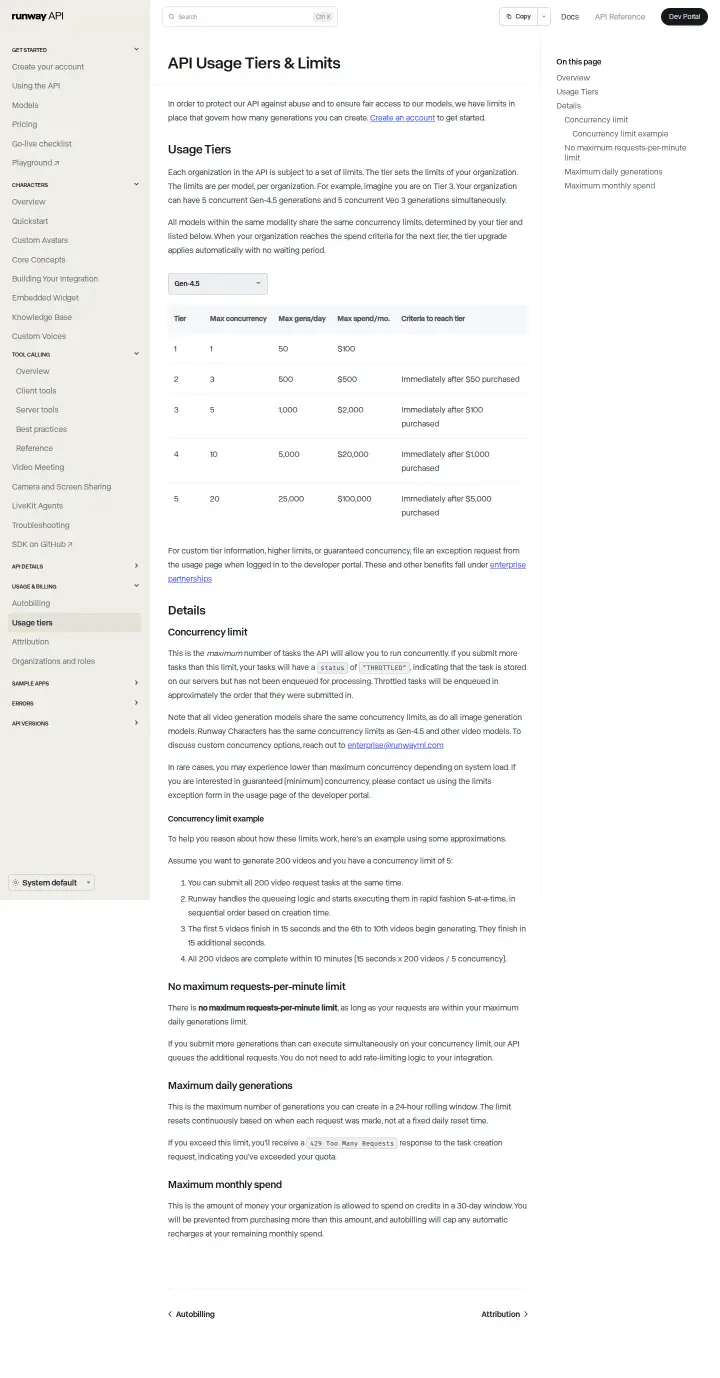 Runway api-pricing, captured May 31, 2026