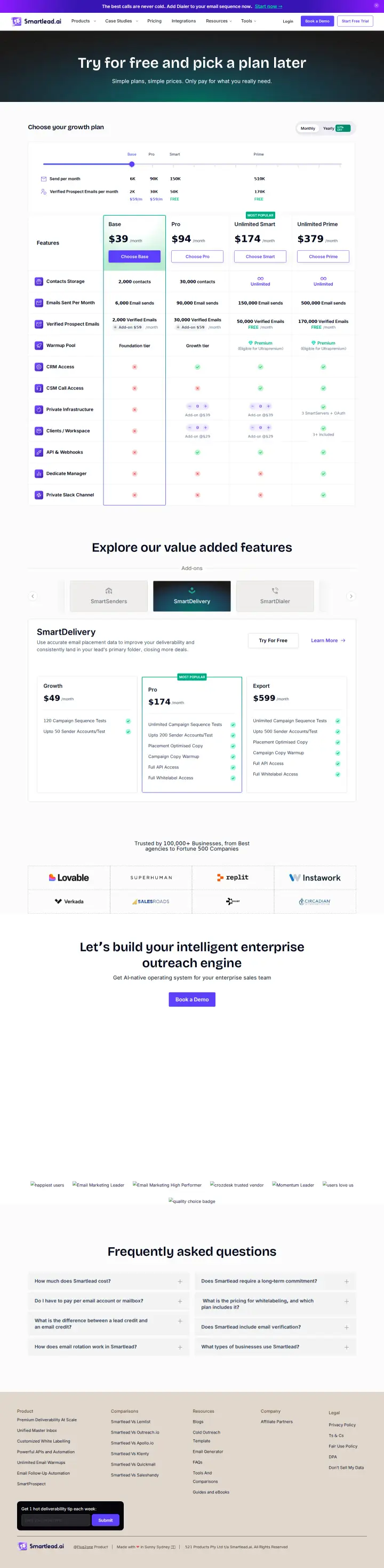 Smartlead main-monthly, captured Jul 14, 2026