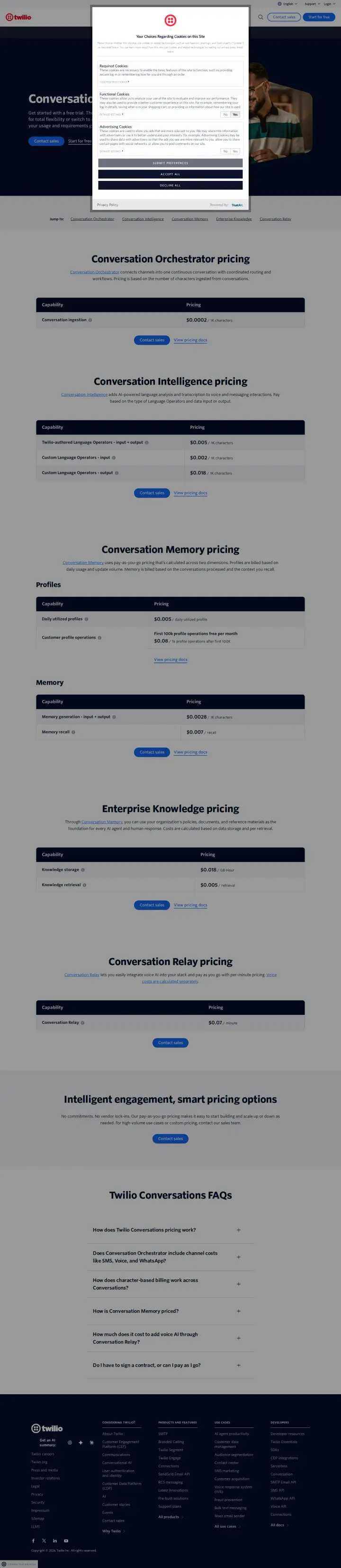 Twilio conversational-ai, captured Oct 4, 2026