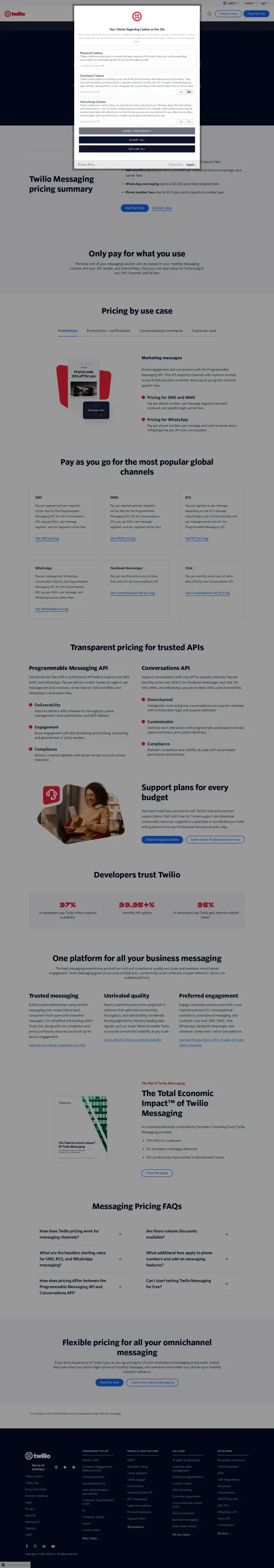 Twilio messaging, captured Oct 4, 2026