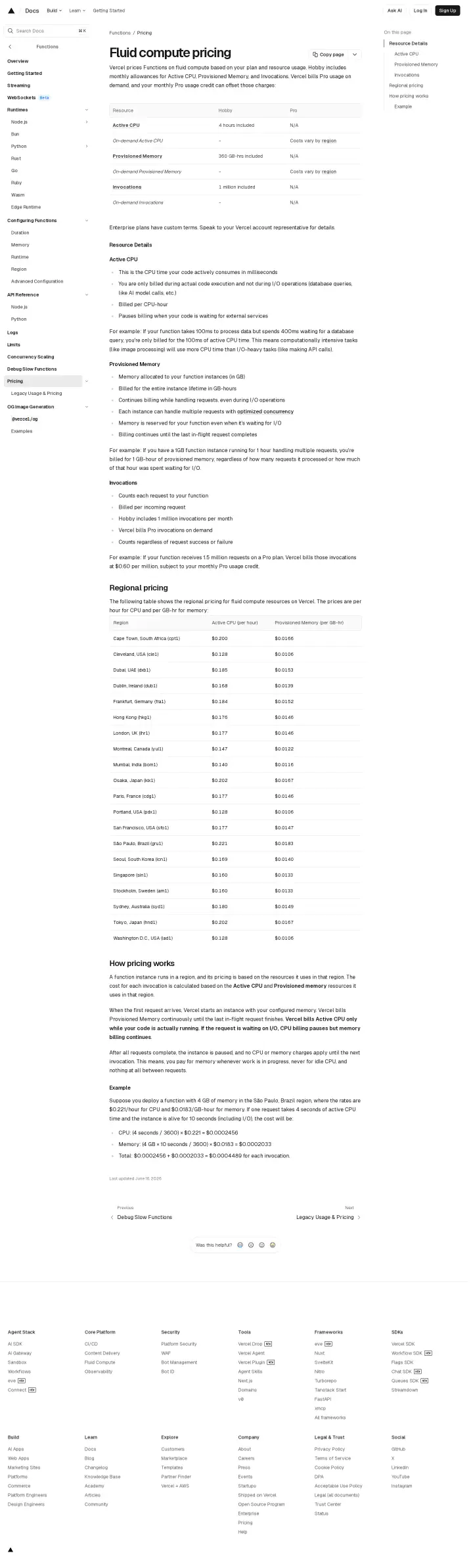 Vercel functions-pricing, captured Jun 30, 2026