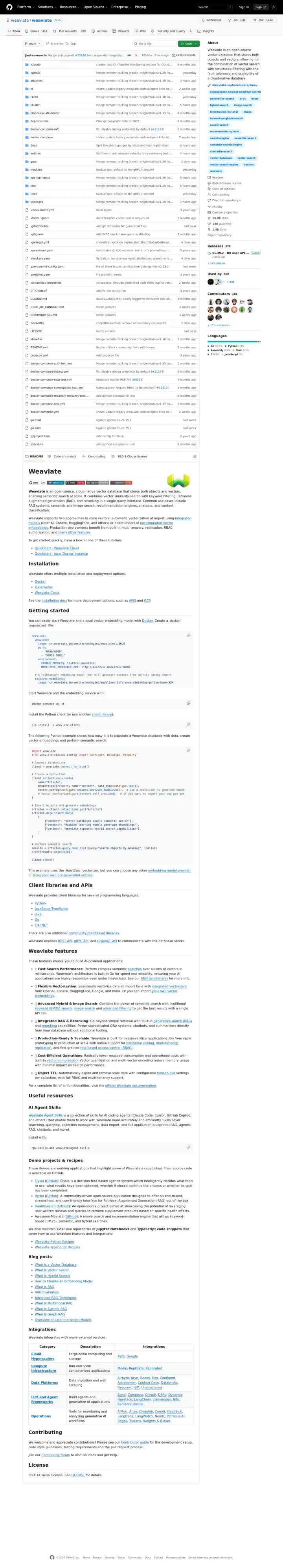 Weaviate open-source, captured Aug 28, 2026