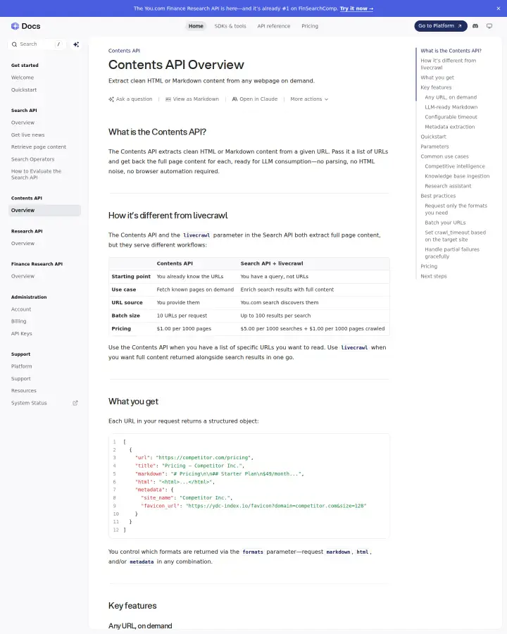 You.com contents-api, captured May 31, 2026