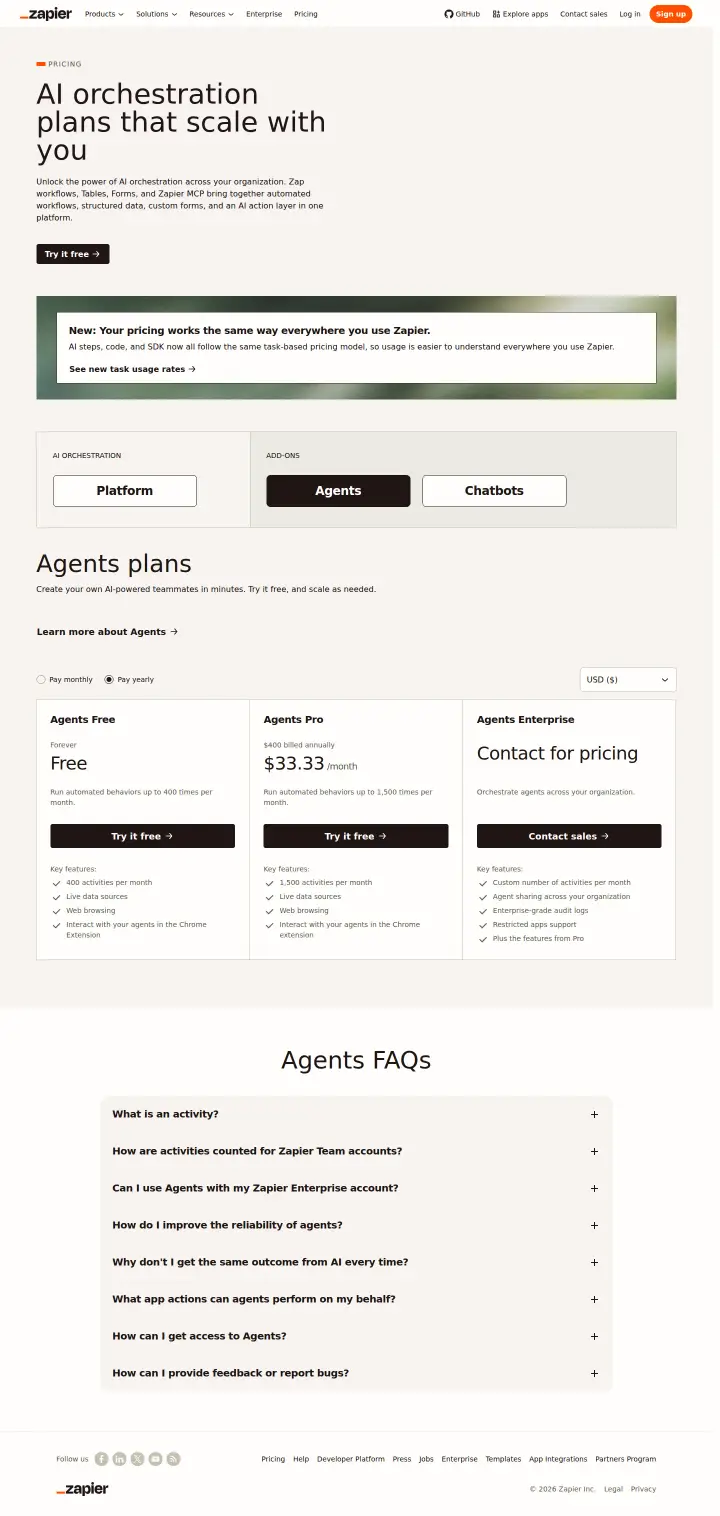 Zapier agents, captured Jun 24, 2026