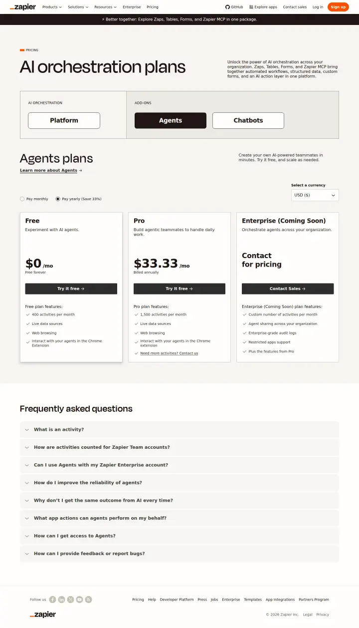 Zapier agents, captured Jun 2, 2026