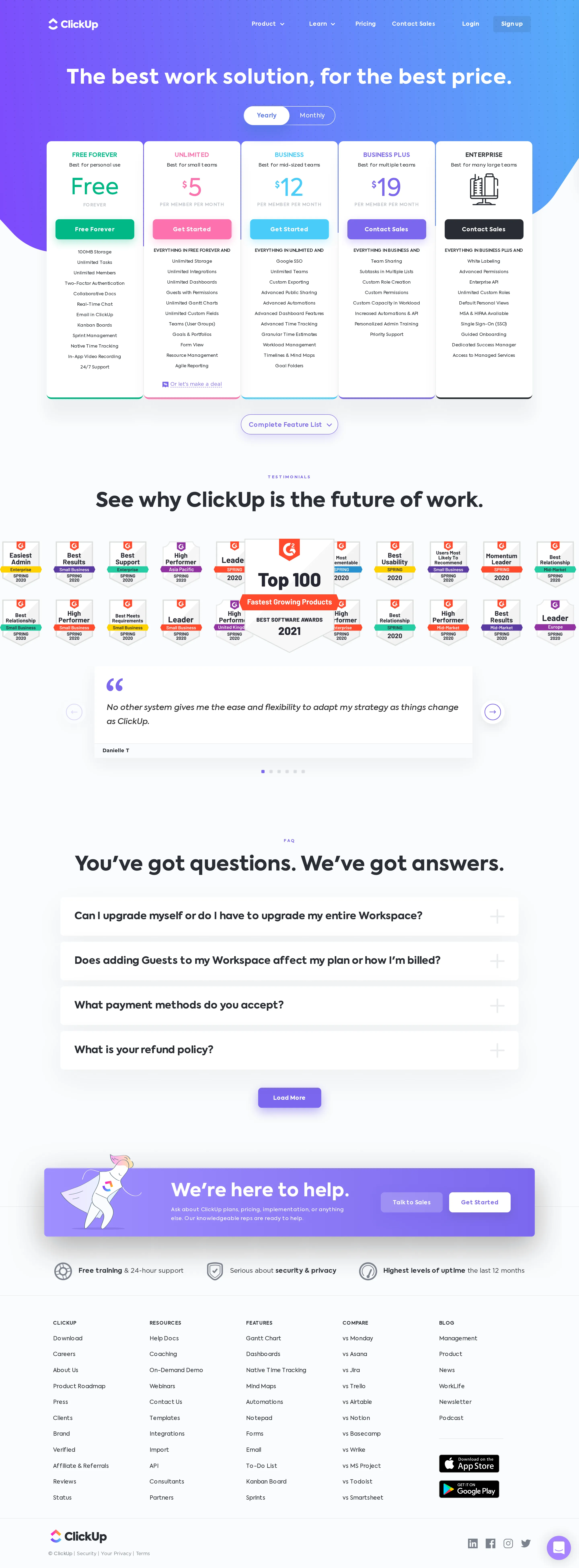 Business plan raised from $9 to $12/user/mo - Wayback snapshots bracket the change: clickup.com/pricing showed Business at $9/