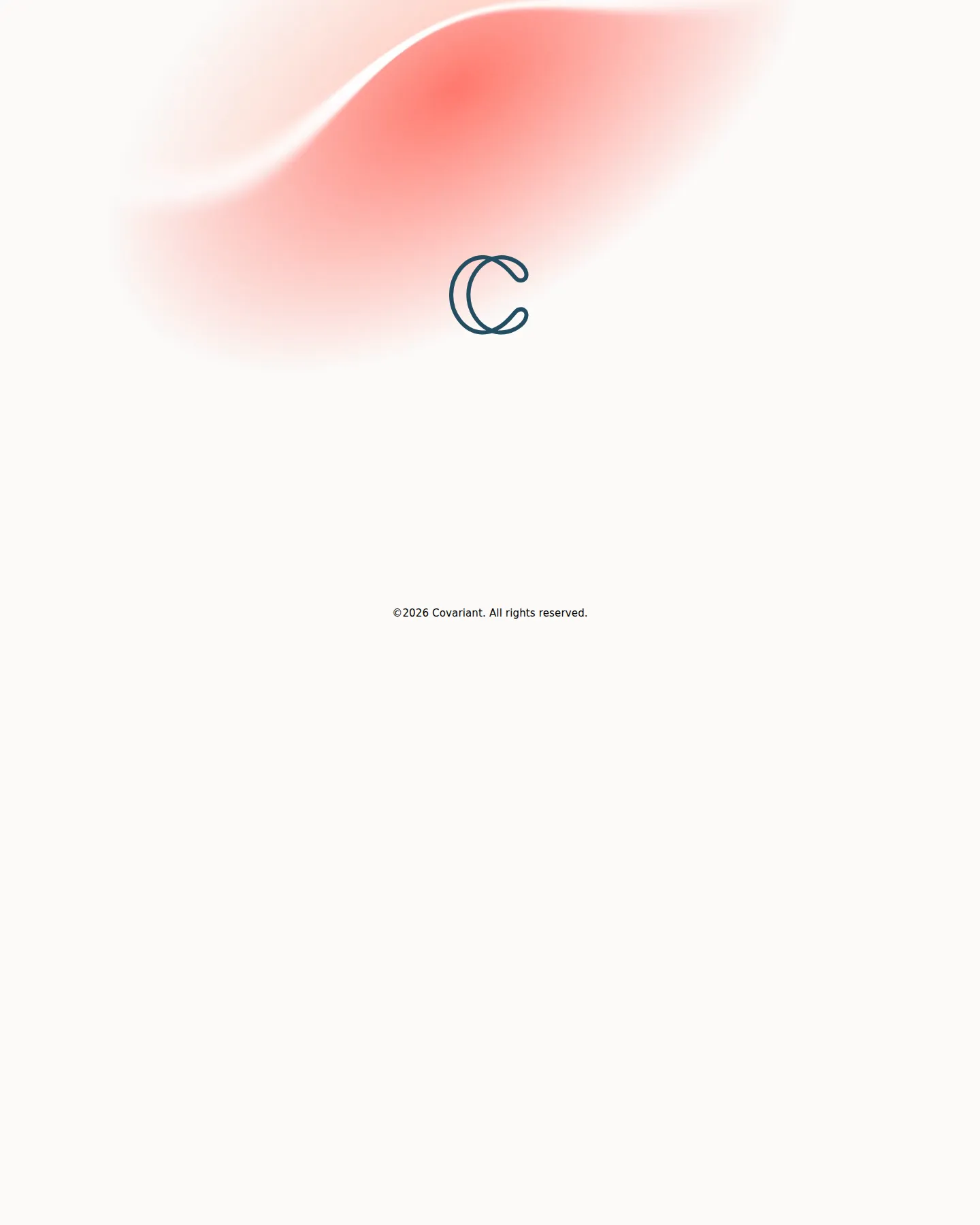 Site collapses to a bare holding page — marketing presence and 'Contact us' motion gone - Verified on 2026-07-14: covariant.ai now renders only the Covariant logo and '©2