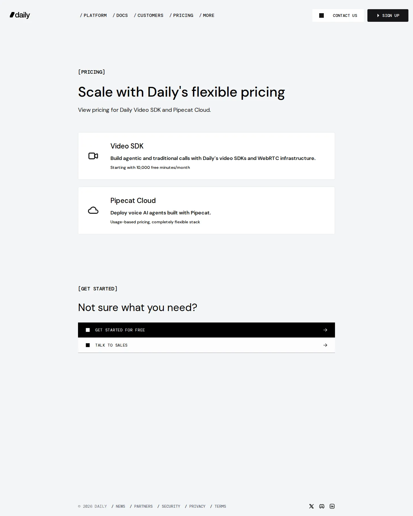 Current pay-as-you-go rate card - Live rate card: video/audio $0.004/participant-min (10K free/mo), audio-only $0.
