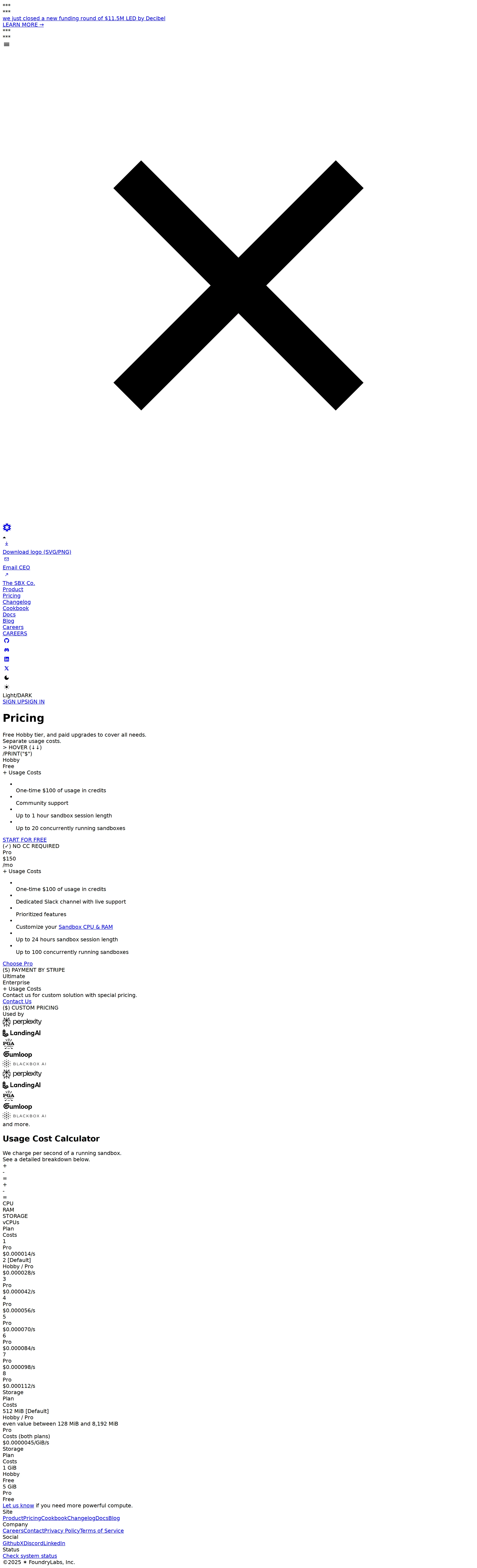 RAM and storage pricing surfaced on the pricing page - Wayback snapshot (2025-03) adds explicit RAM/storage lines to the usage calculat