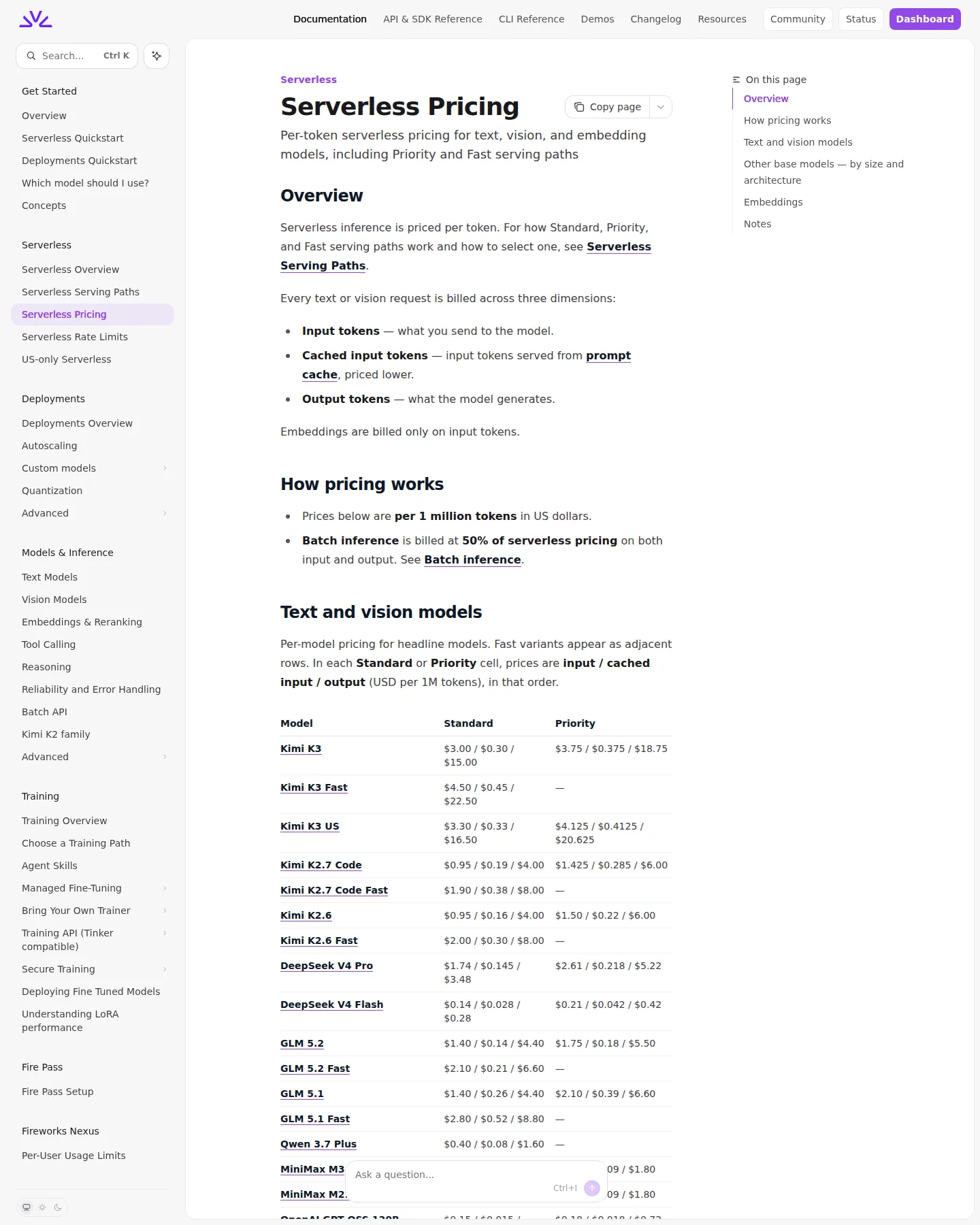 Kimi K3 flagship, US-only Serverless premium, and Serverless Training API - Fireworks added Kimi K3 (plus a Fast variant and a US-only variant) to its serve