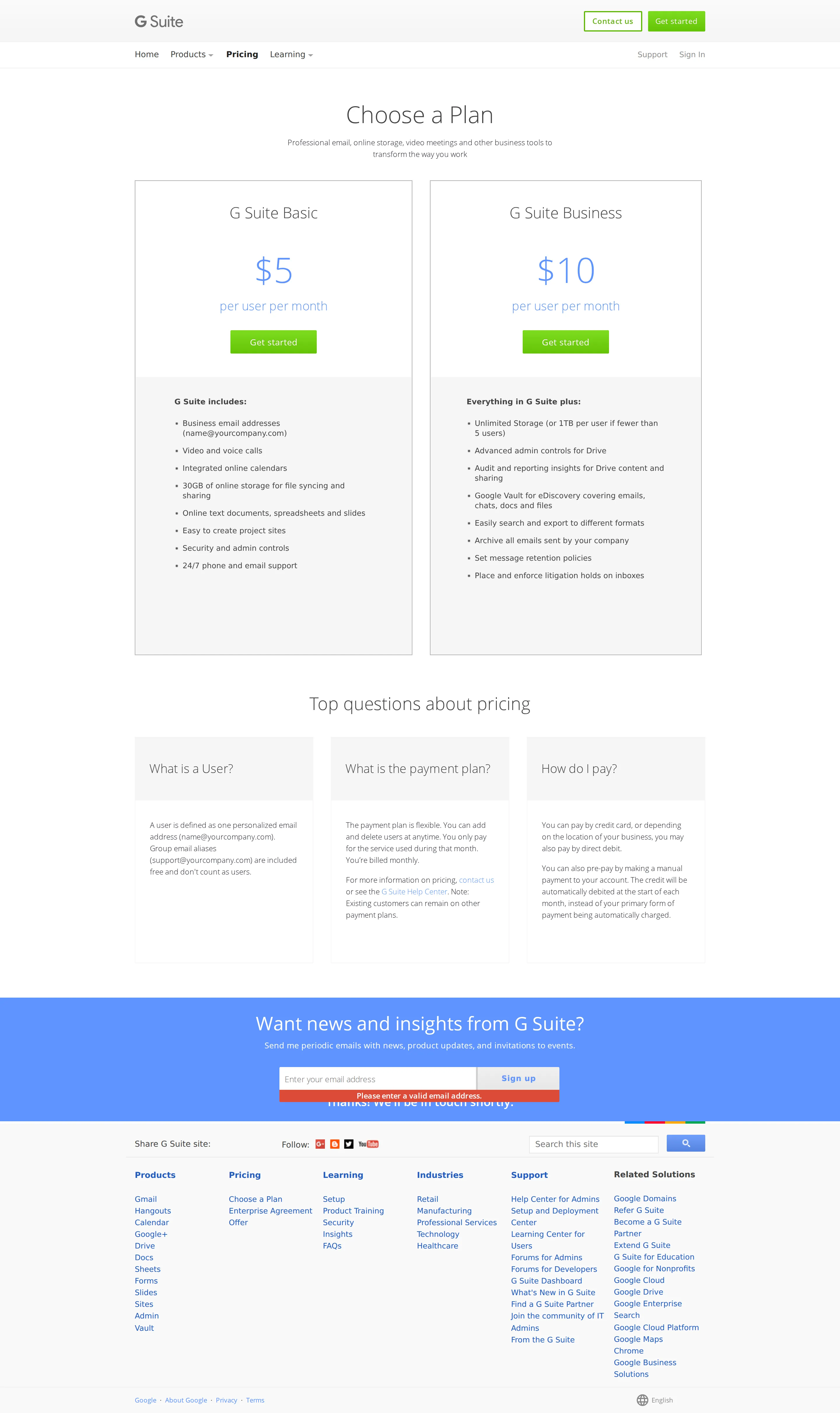 Google Apps becomes G Suite: Basic $5, Business $10, no Enterprise tier yet - Google Apps is rebranded G Suite in September 2016 with no price change: G Suite
