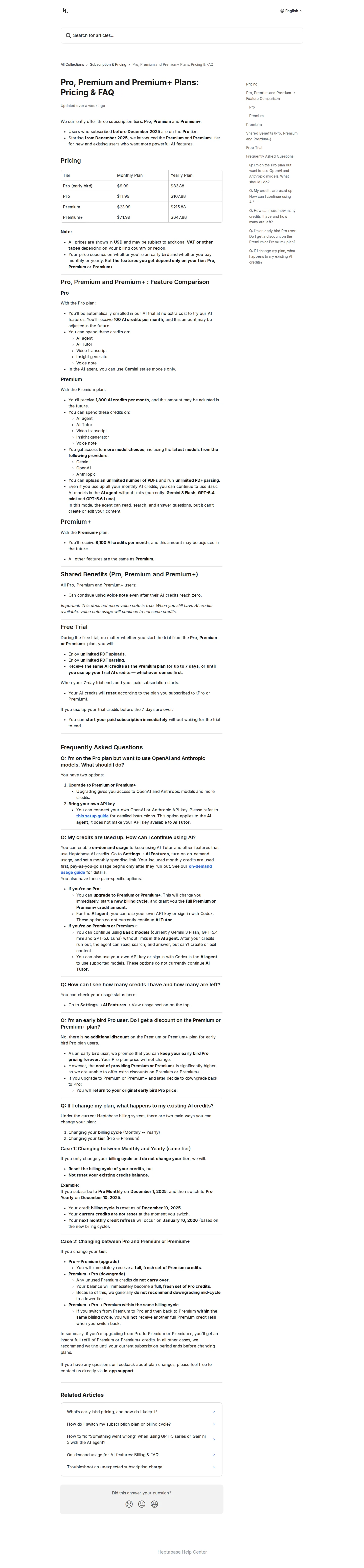 On-demand pay-as-you-go AI credit overage ships - Heptabase added a self-serve overage mode: under Settings -> AI Features, any pa