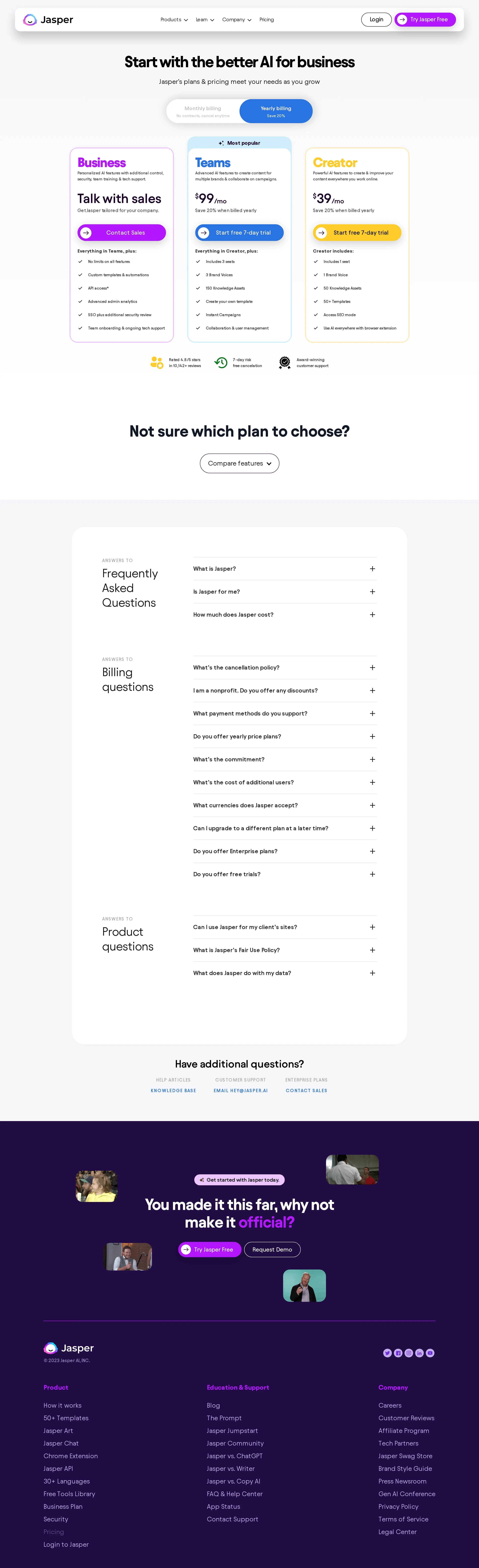 Word caps dropped; seat-based Creator/Teams/Business launched - Pricing overhauled away from word metering to per-seat plans. New tiers: Creator