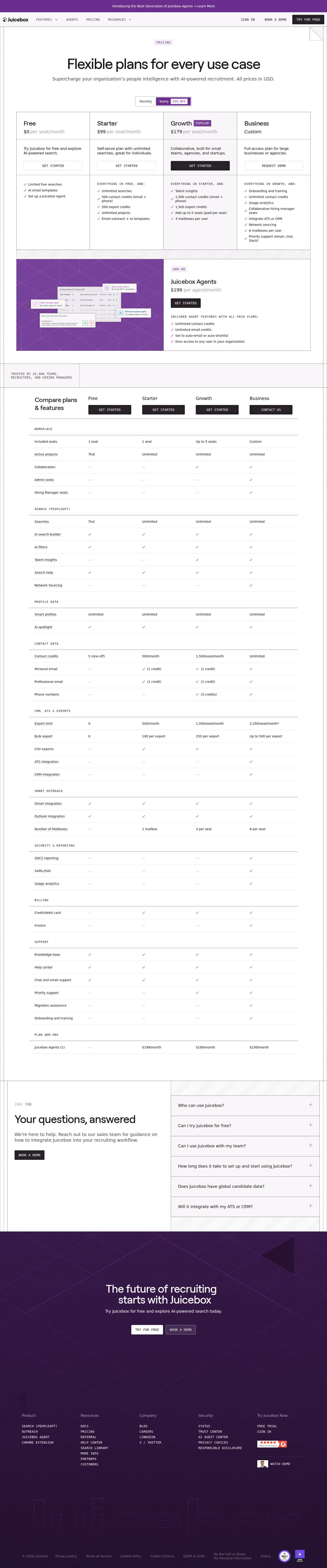Repriced page first observed live - The pricing page showed Starter at $99 billed yearly with 500 contact and 500 ex