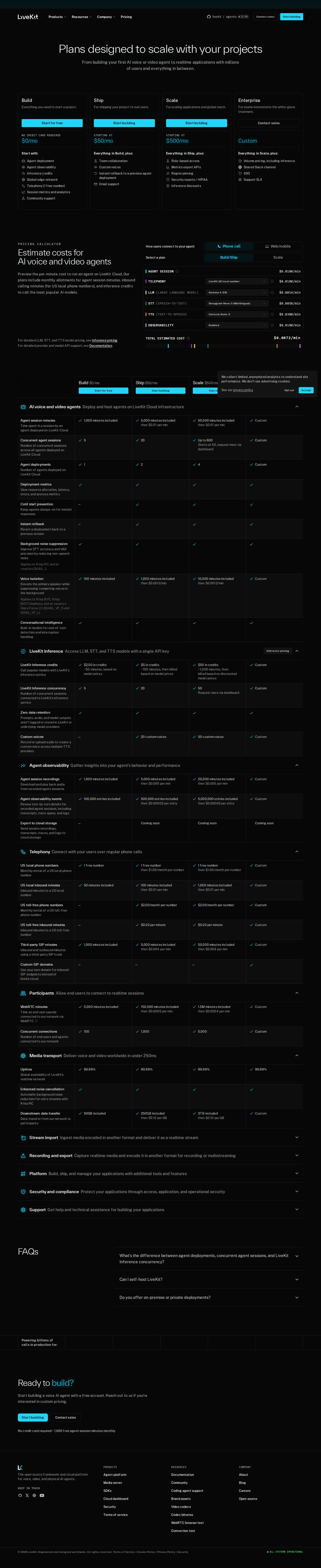 LiveKit Inference adds GPT-5.6, Grok 4.3/4.5 and Kimi K2.6 - Plan structure and every plan rate hold (Build free / Ship $50 / Scale $500 / En