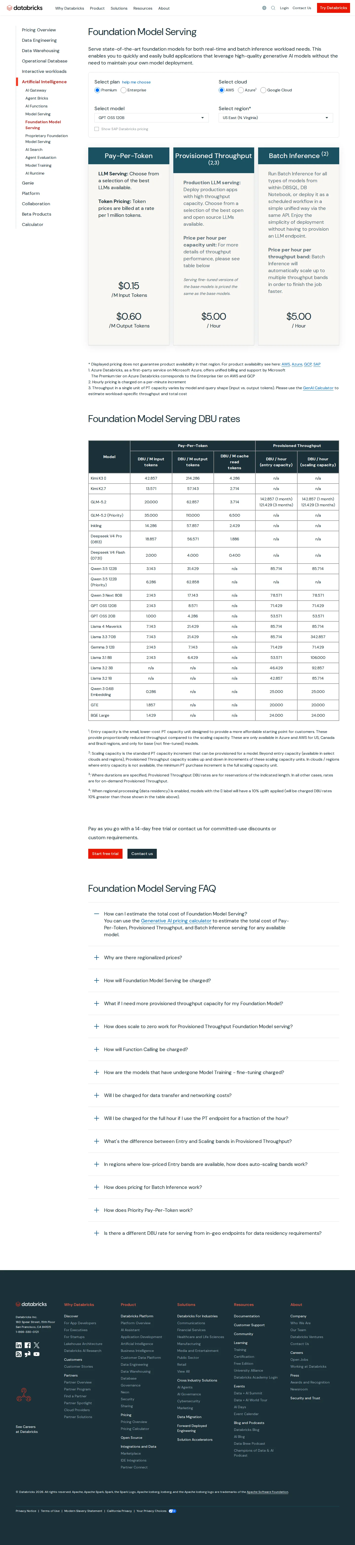 Foundation Model APIs catalog and Model Serving GPU tiers expand - Databricks added GLM-5.2, DeepSeek V4 Pro/Flash, Kimi K3/K2.7, and Qwen 3.5 122B