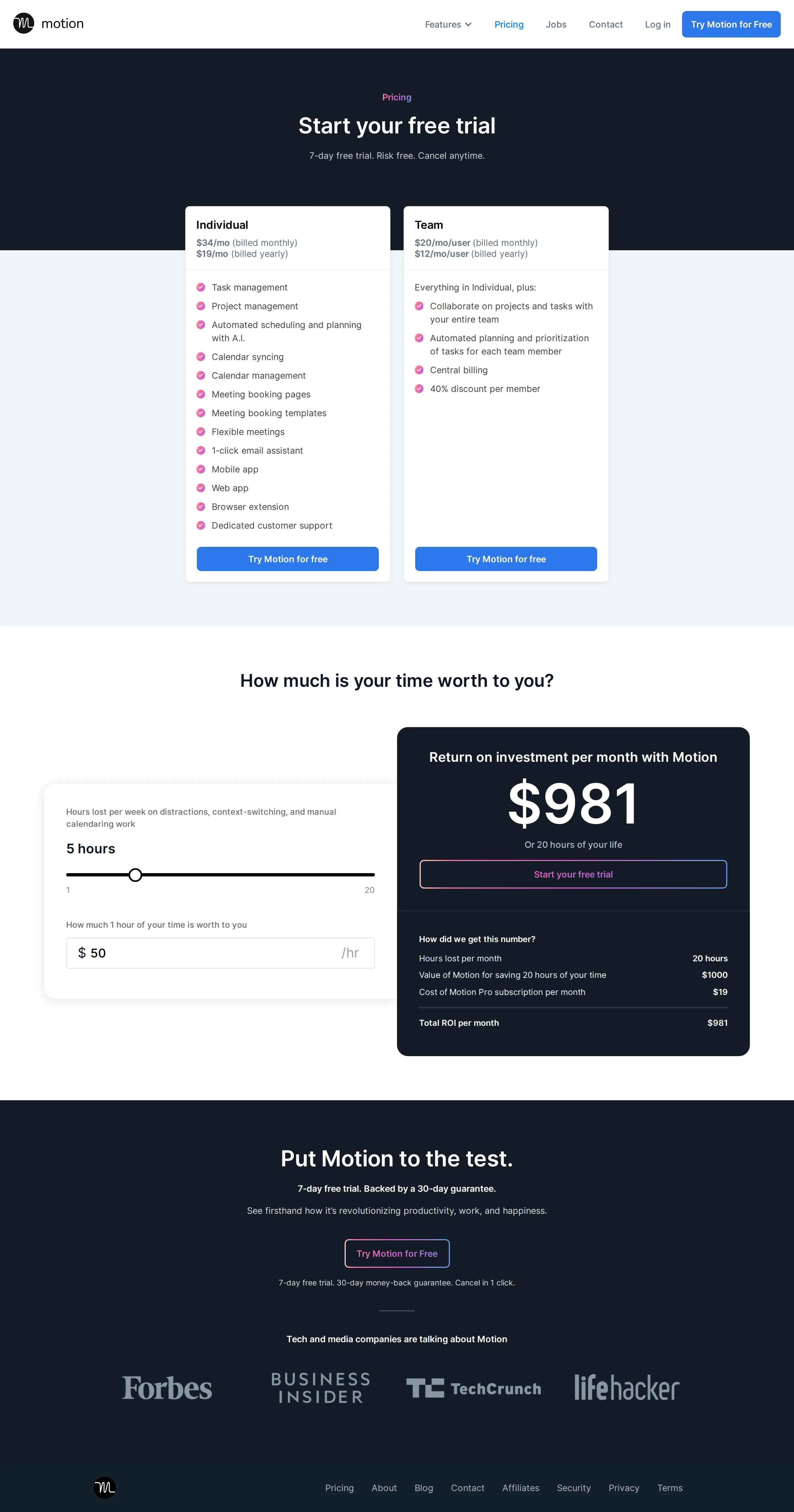 Repackaged as AI task and project management - Motion repositioned around automated scheduling/planning with A.I., task and pro