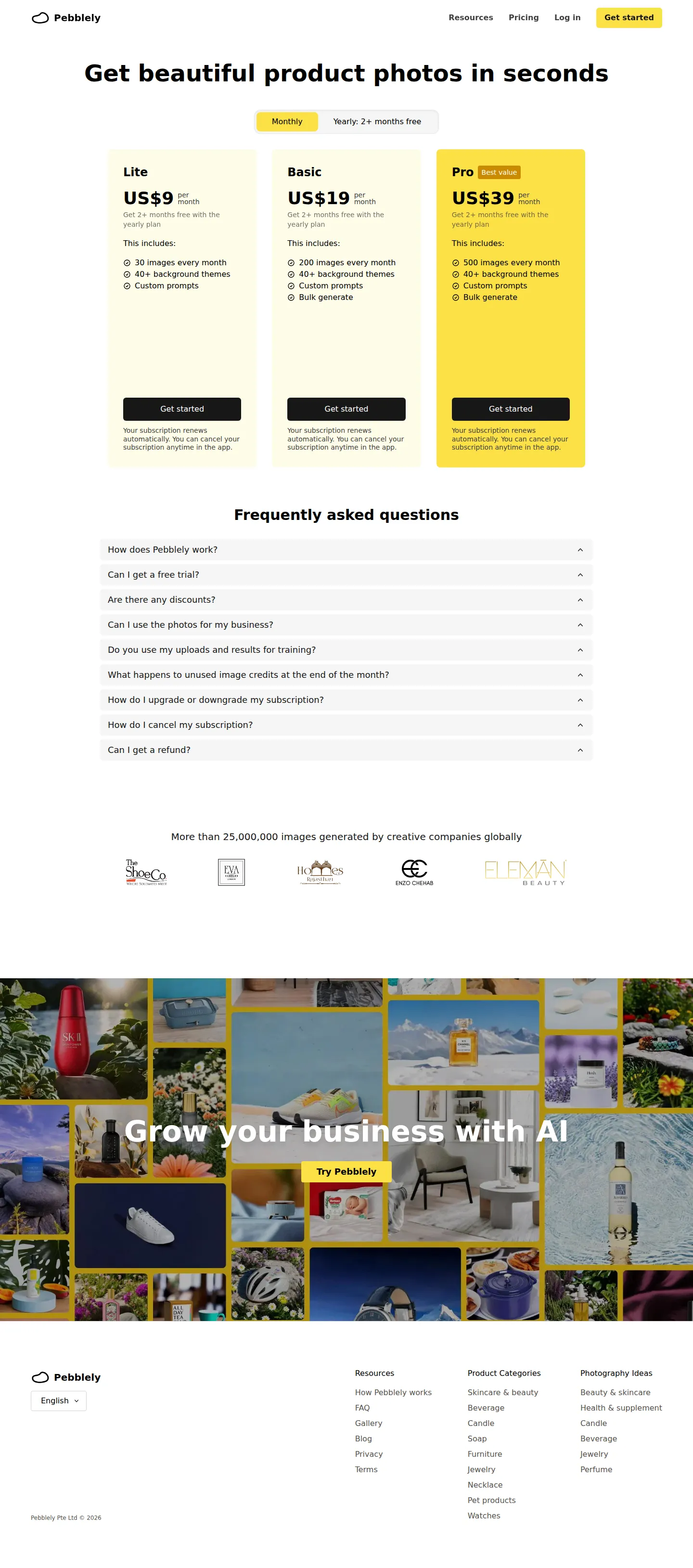 Repackaged to capped image allotments; free tier removed - Three subscriptions metered purely on monthly images: Lite US$9 (30 images), Bas