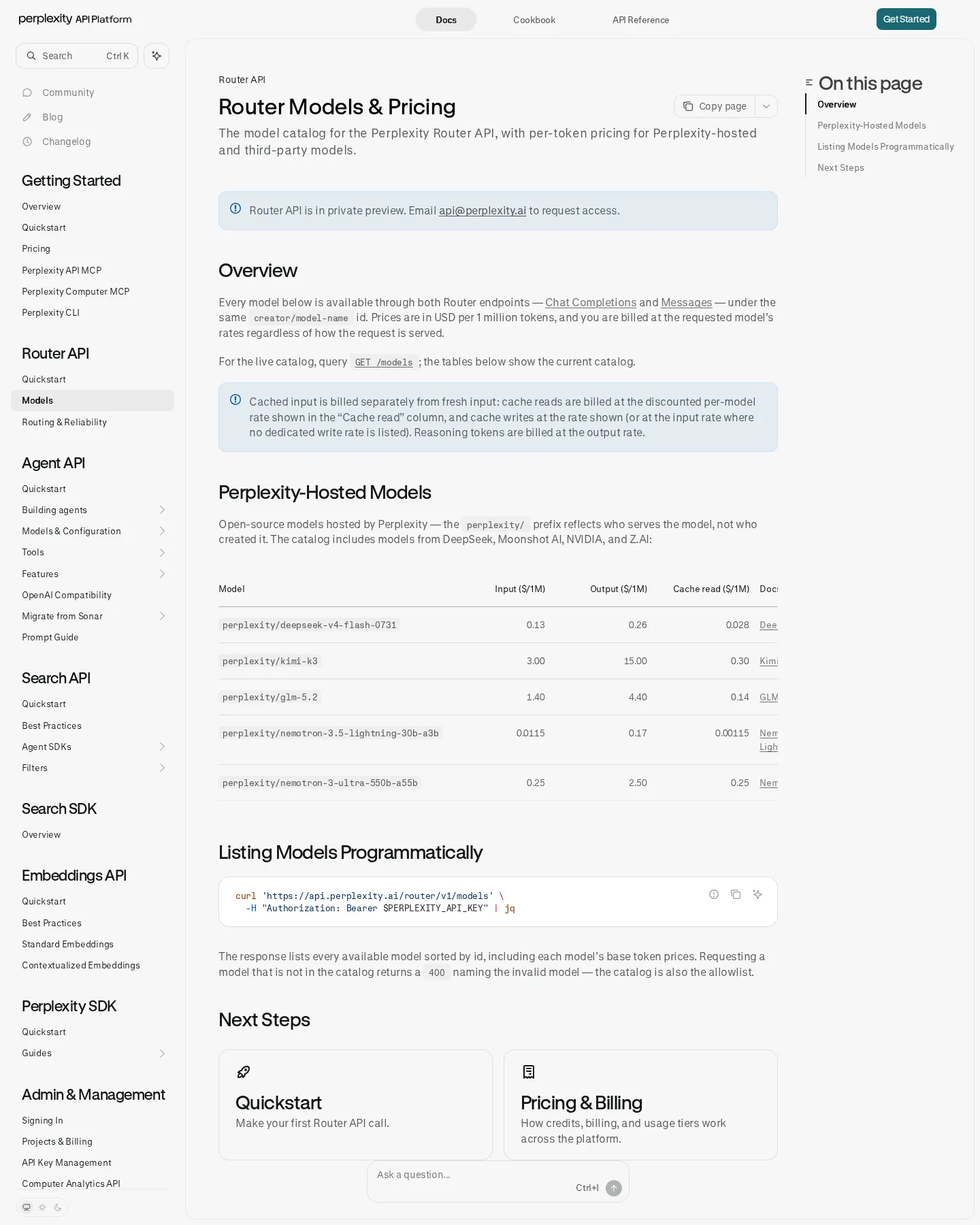 Gateway API Renamed "Router API" and Gated to Private Preview - Perplexity's developer docs renamed the Gateway API to "Router API" throughout t