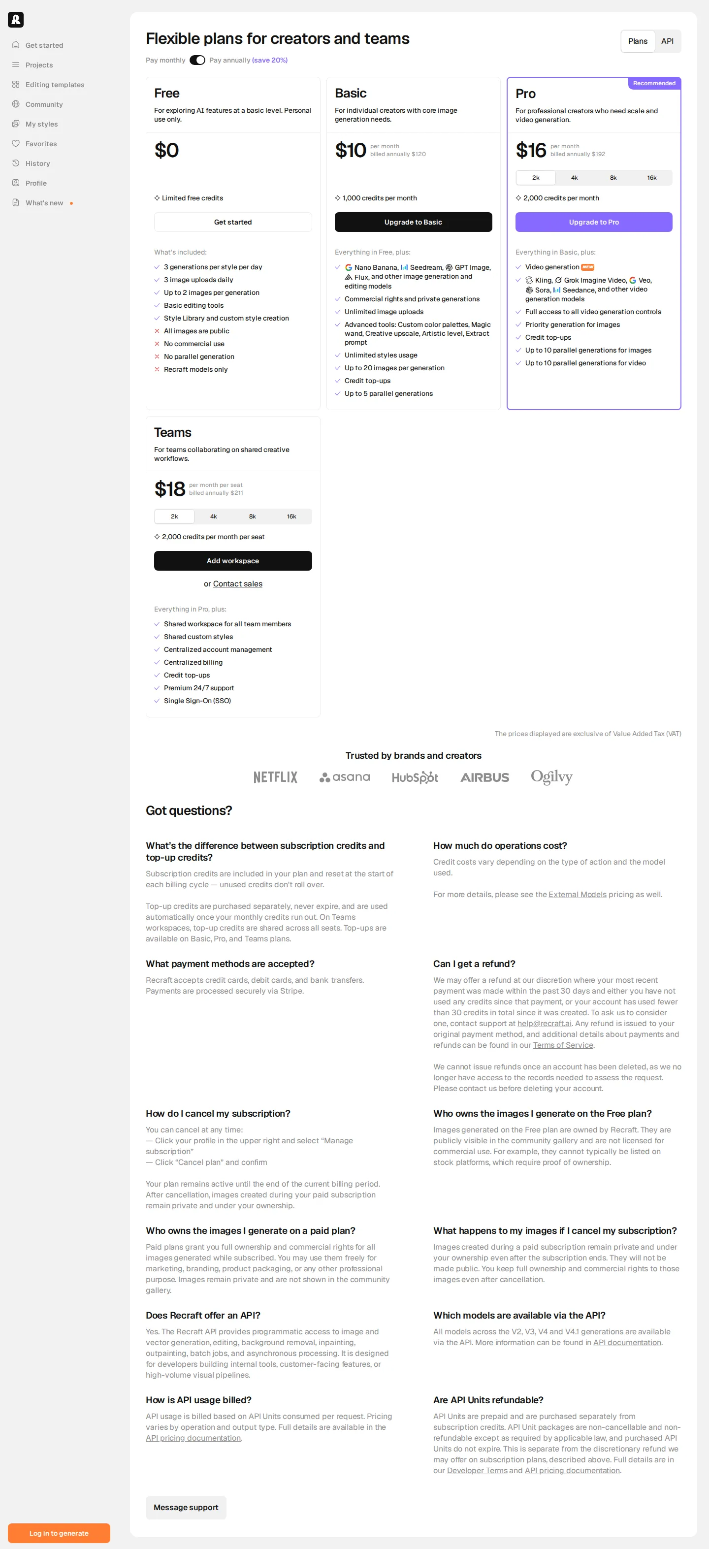 Free plan's daily credit quota disclosure removed from Studio and docs - The pricing page's Free card, which explicitly listed '30 credits per day' as of