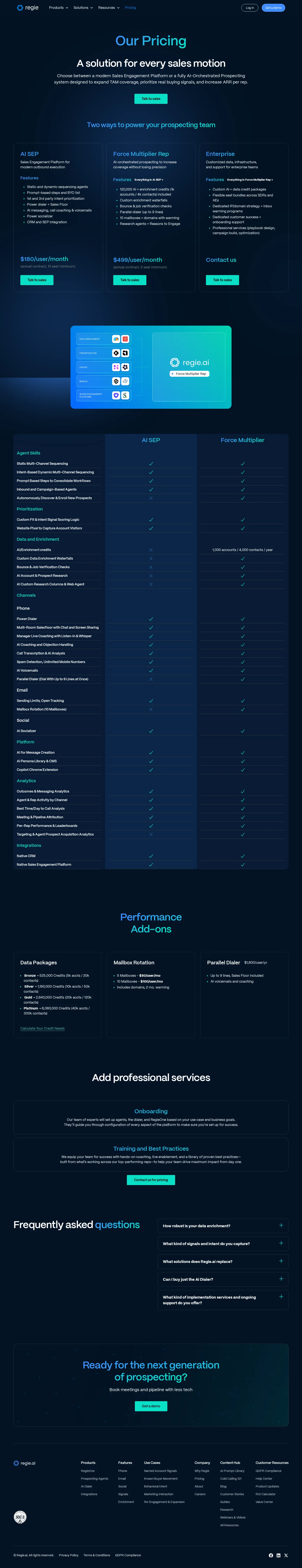 Two-track structure re-verified - Live capture confirms the two seat-based tracks — AI SEP at $180/user/mo (10-sea