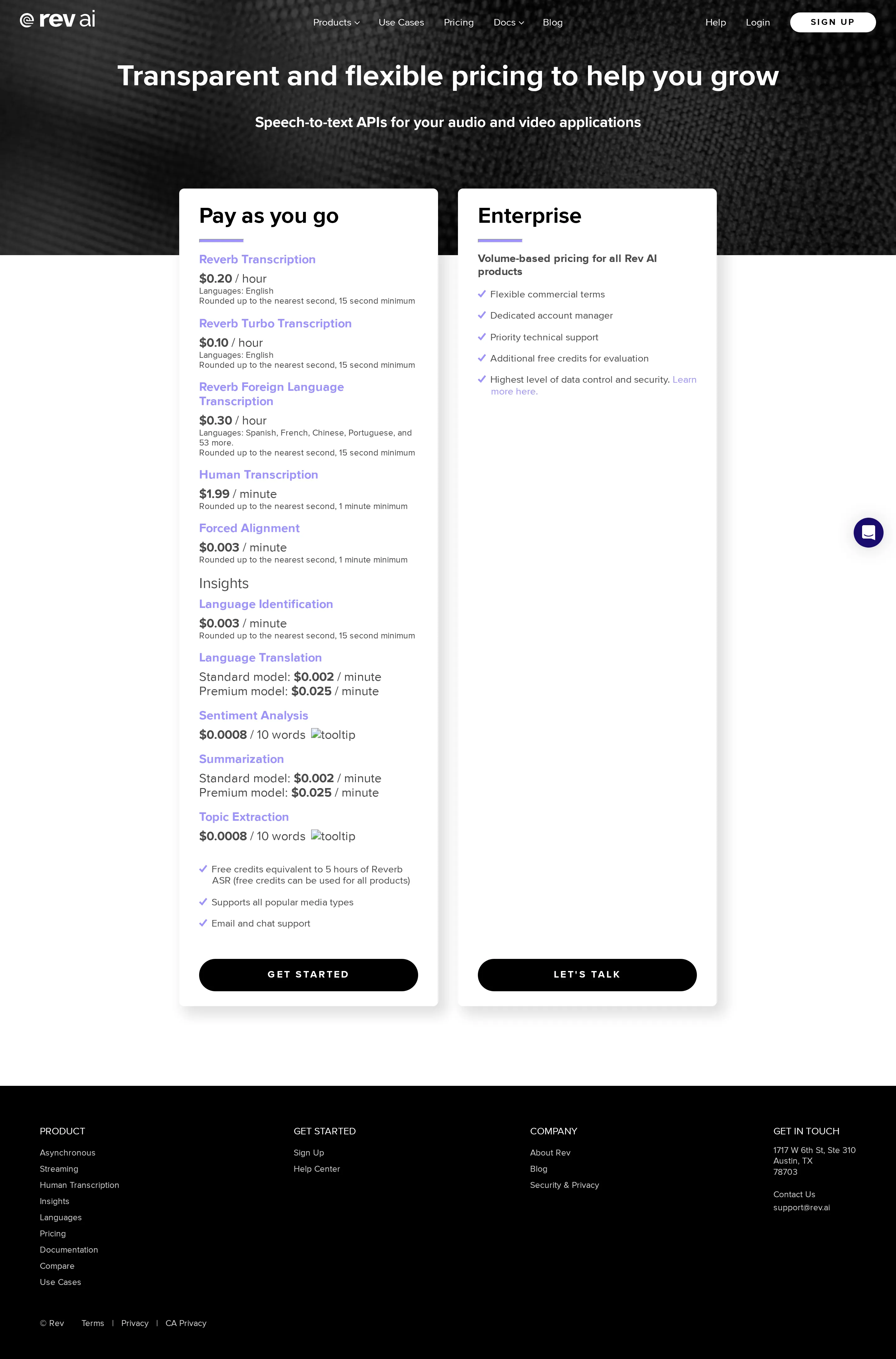 Reverb open-source launch — ASR repriced per hour - Wayback 2024-10-03/04 snapshots, coinciding with Rev open-sourcing the Reverb AS