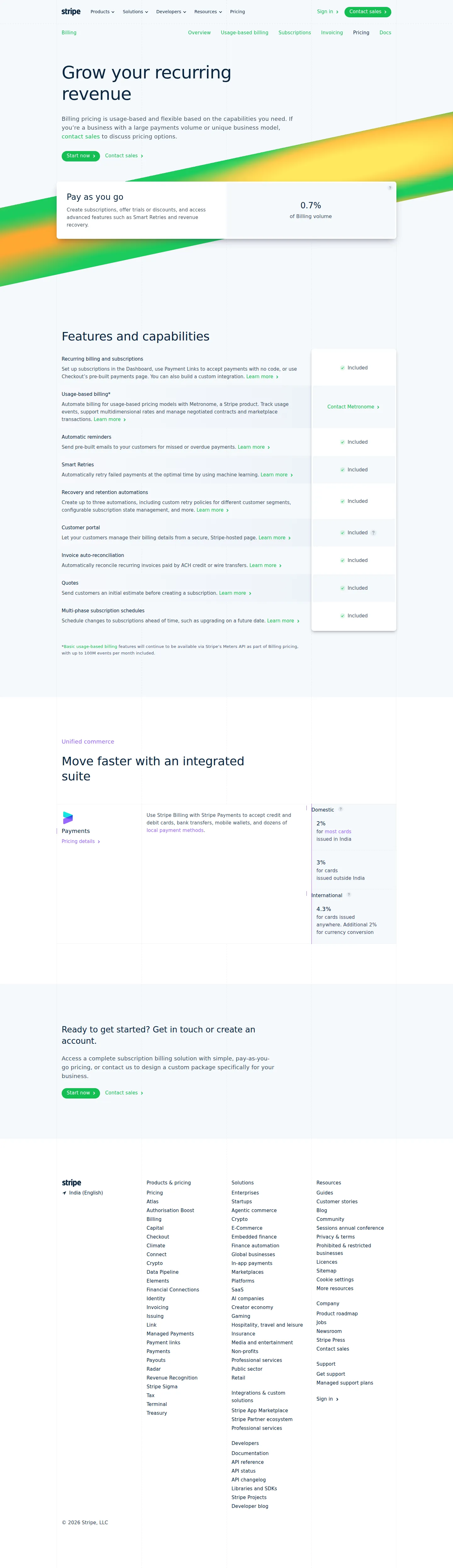Usage-based billing unbundled into Metronome, a Stripe product - Stripe split advanced usage-based billing out of the 0.7% Billing rate. The Bill